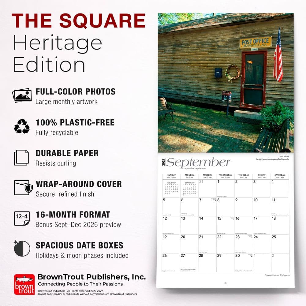 Sweet Home Alabama Places 2027 Wall Calendar Fifth Alternate Image