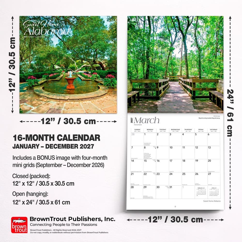 Sweet Home Alabama Places 2027 Wall Calendar Sixth Alternate Image