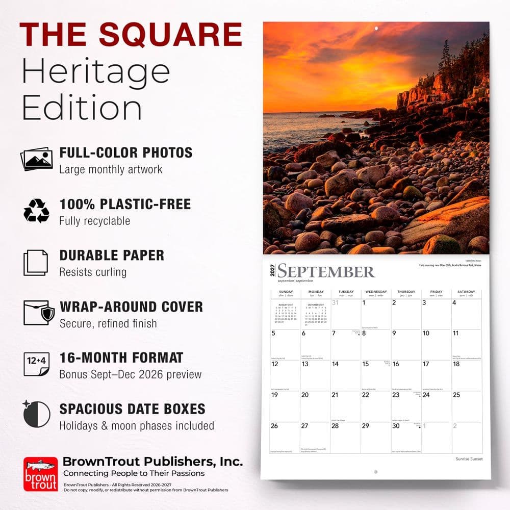 Sunrise Sunset 2027 Wall Calendar Fifth Alternate Image