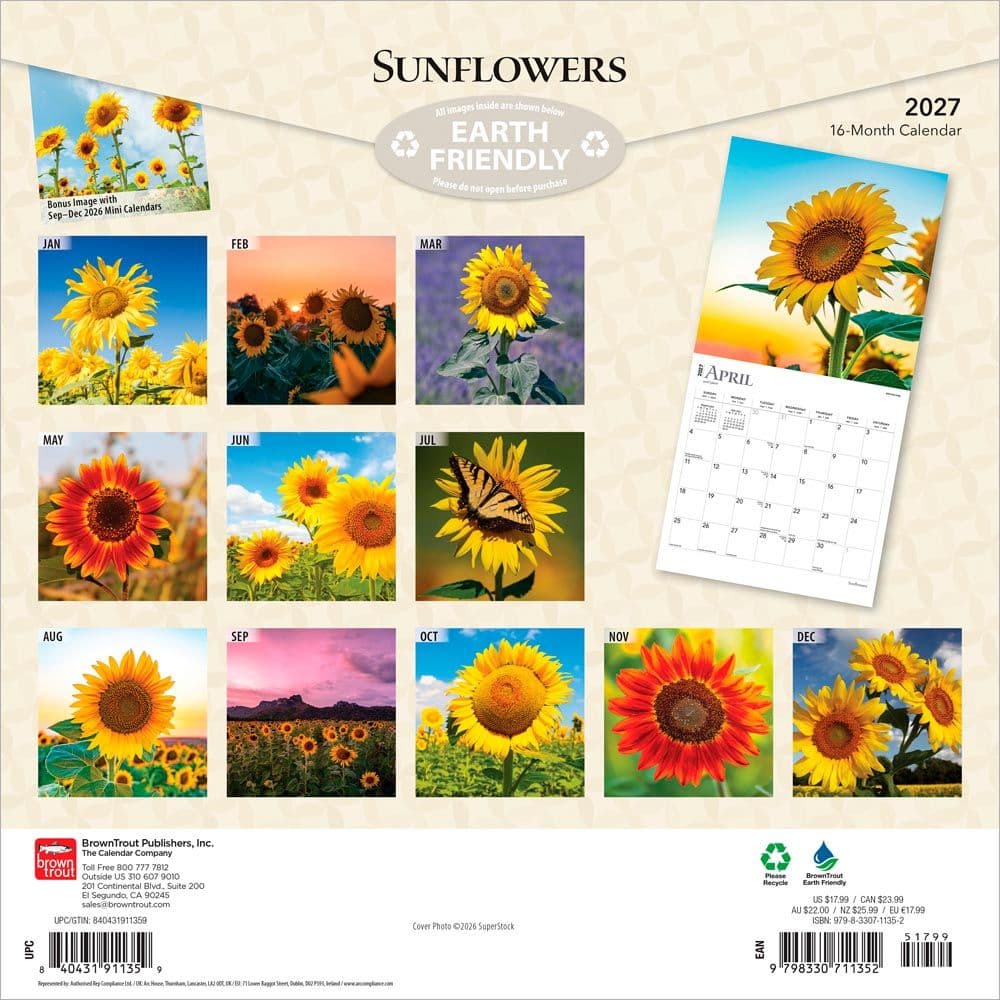 Sunflowers 2027 Wall Calendar First Alternate Image