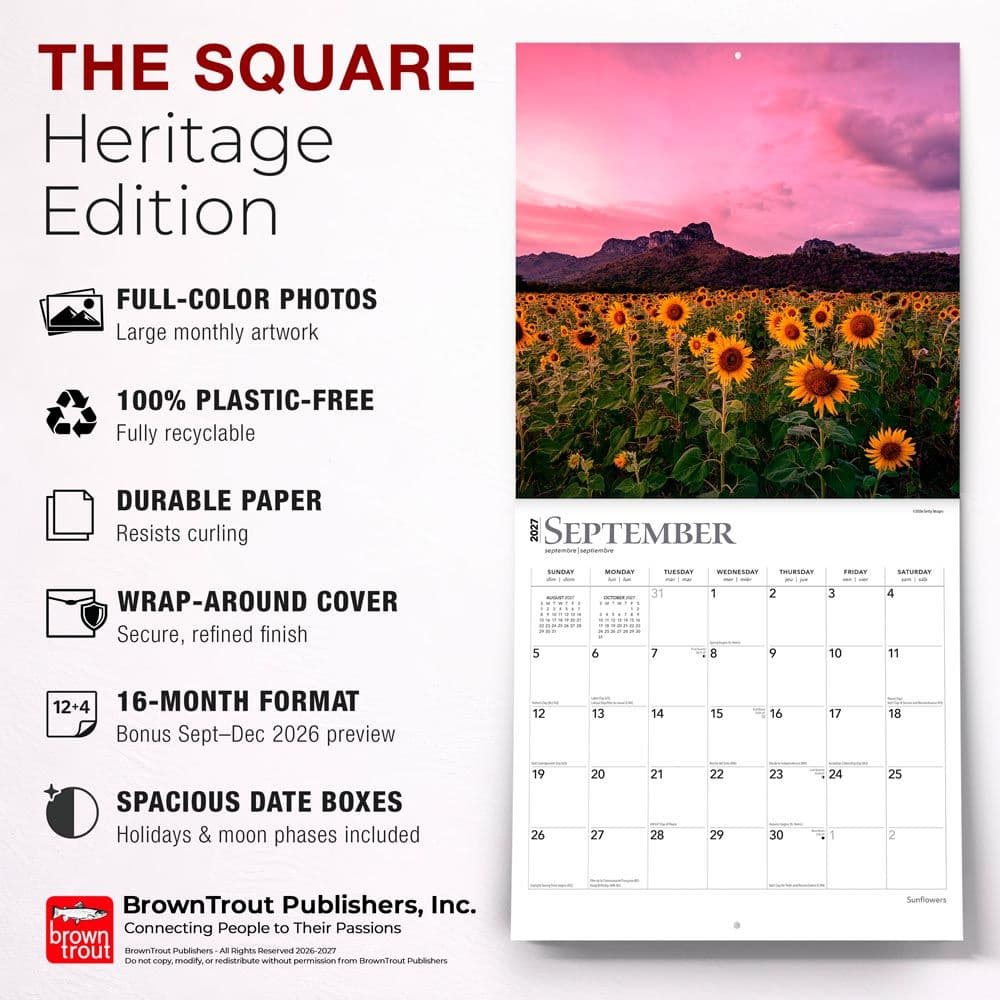 Sunflowers 2027 Wall Calendar Fifth Alternate Image