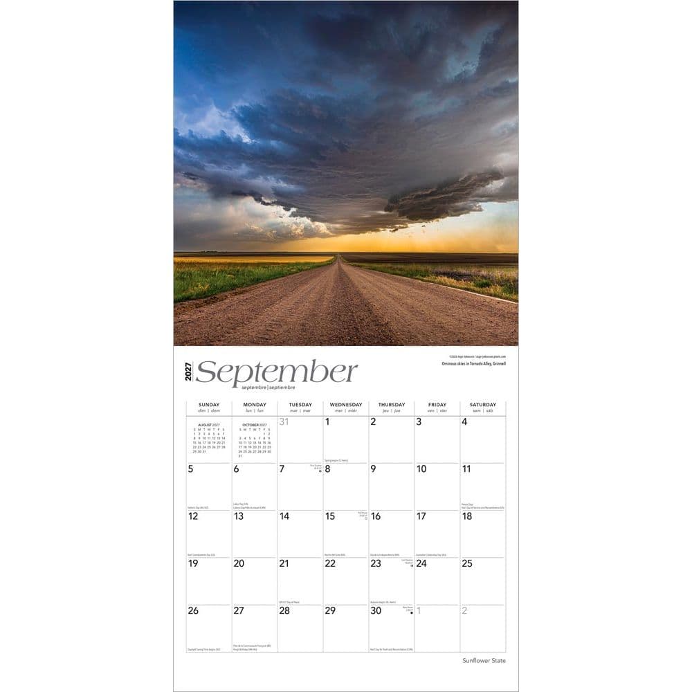 Sunflower State Kansas Places 2027 Wall Calendar Third Alternate Image