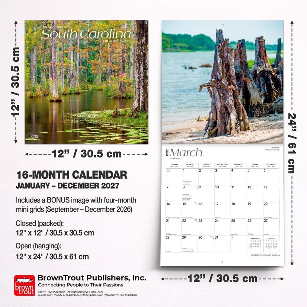 South Carolina Wild and Scenic 2027 Wall Calendar Sixth Alternate Image