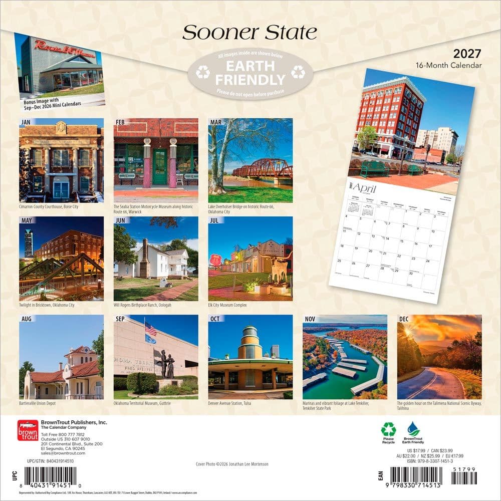 Sooner State Oklahoma 2027 Wall Calendar First Alternate Image