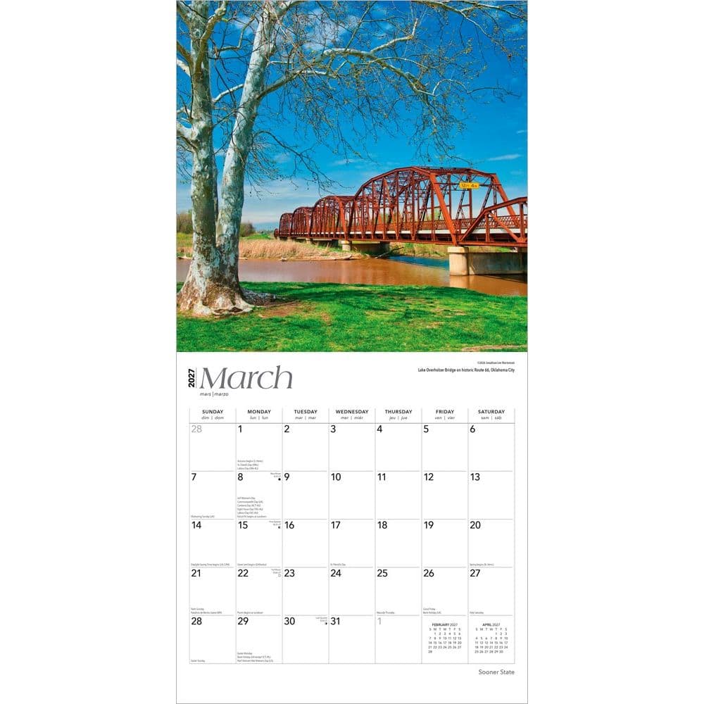 Sooner State Oklahoma 2027 Wall Calendar Second Alternate Image
