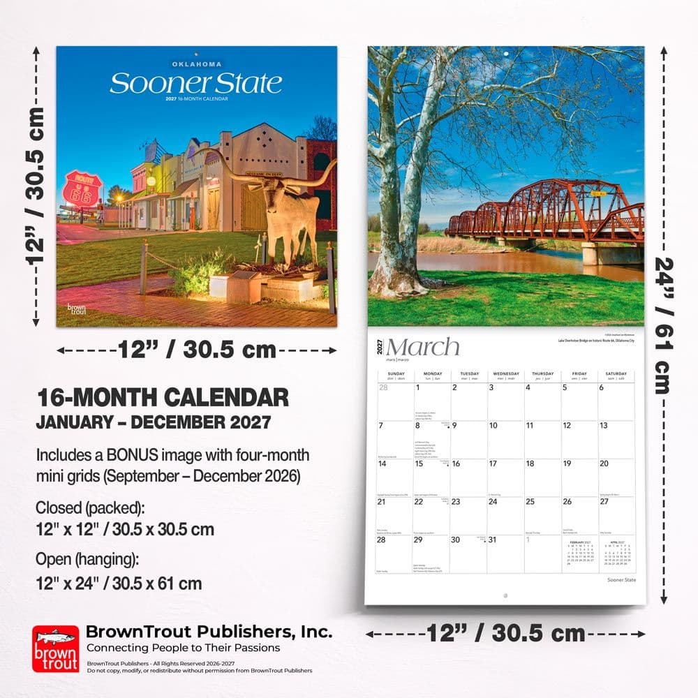 Sooner State Oklahoma 2027 Wall Calendar Sixth Alternate Image