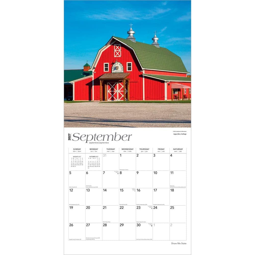 Show Me State Missouri 2027 Wall Calendar Third Alternate Image