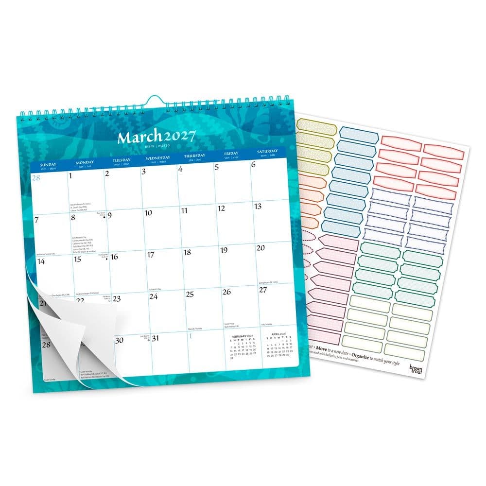 Seaside Currents Spiral 2027 Wall Calendar Second Alternate Image