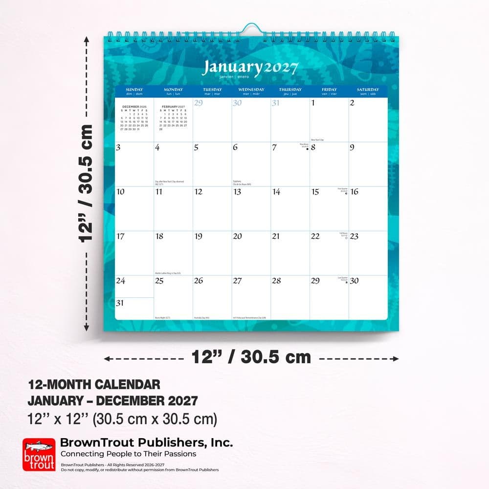 Seaside Currents Spiral 2027 Wall Calendar Sixth Alternate Image