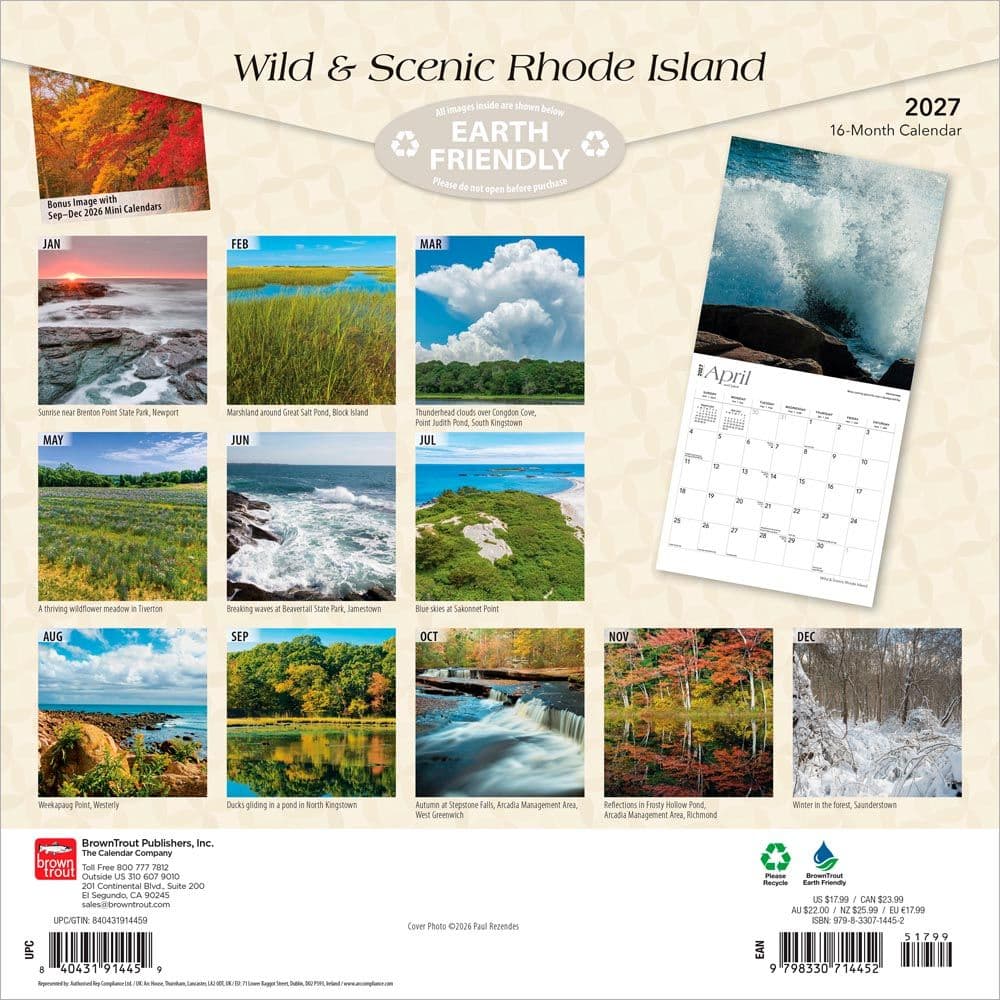 Rhode Island 2027 Wall Calendar First Alternate Image