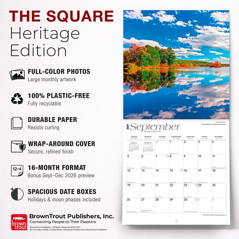 Pennsylvania Wild and Scenic 2027 Wall Calendar Fifth Alternate Image