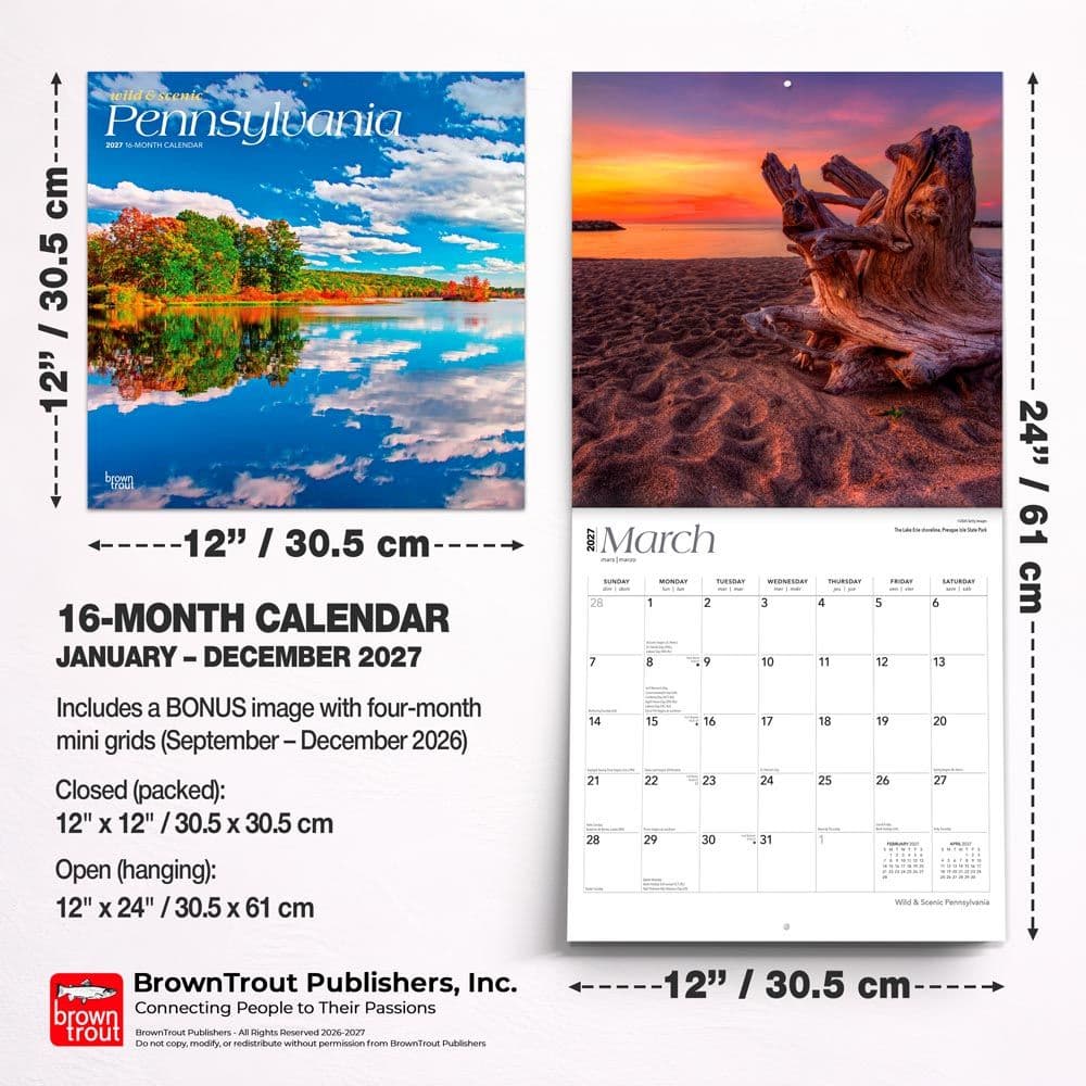 Pennsylvania Wild and Scenic 2027 Wall Calendar Sixth Alternate Image