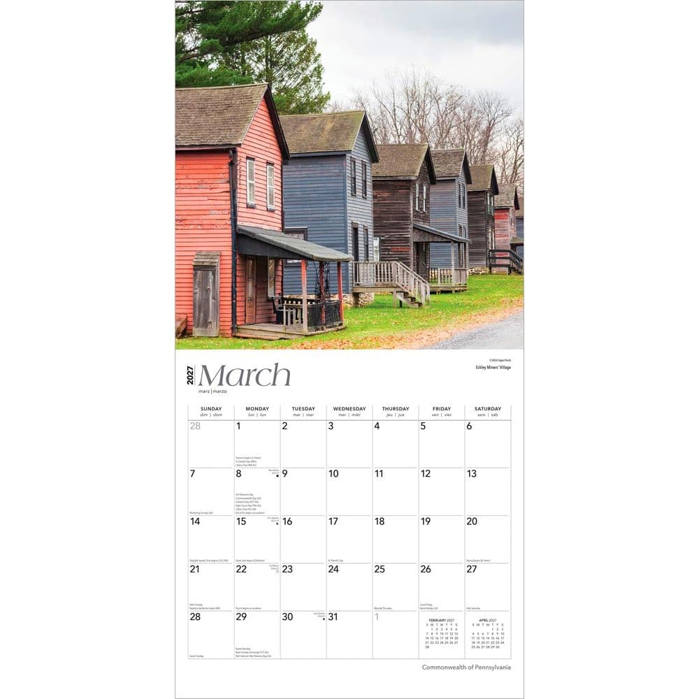 Pennsylvania Places 2027 Wall Calendar Second Alternate Image