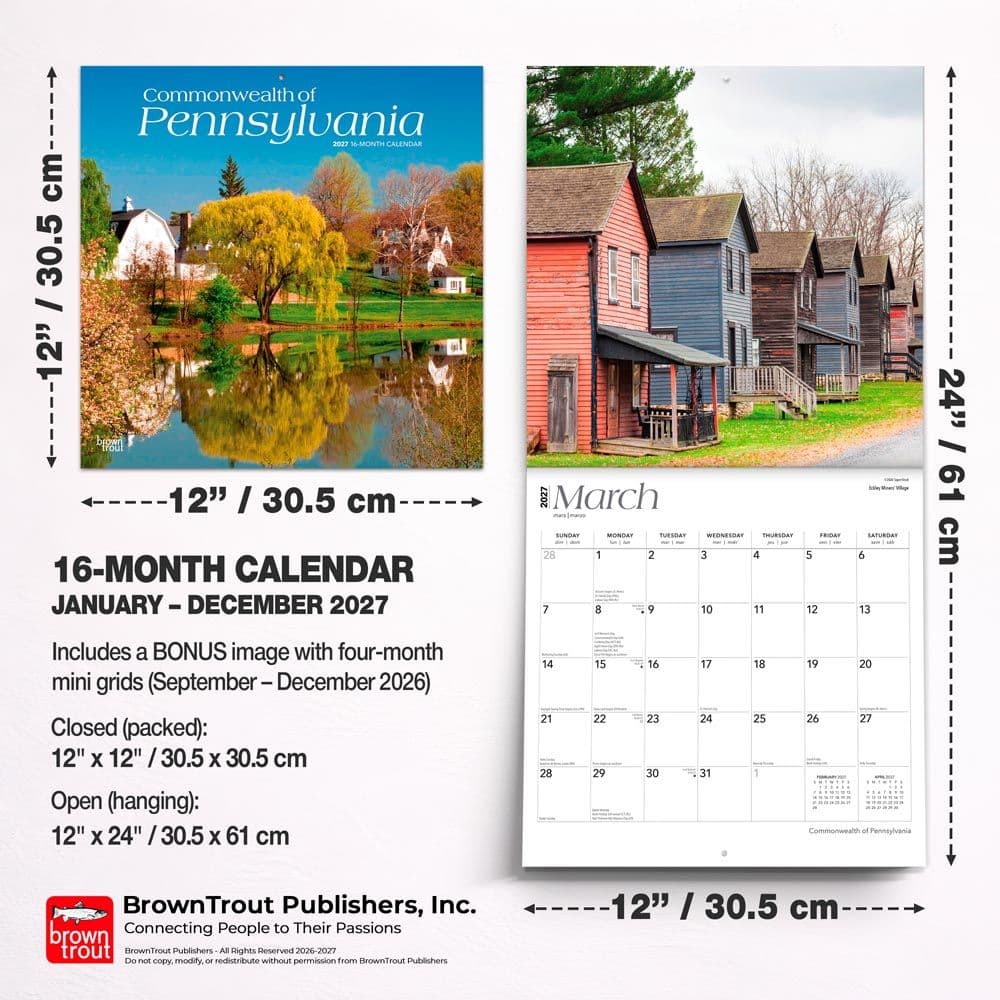 Pennsylvania Places 2027 Wall Calendar Sixth Alternate Image
