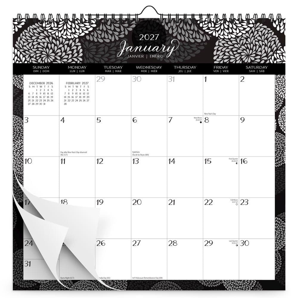 Ebony And Ivory Spiral 2027 Wall Calendar First Alternate Image