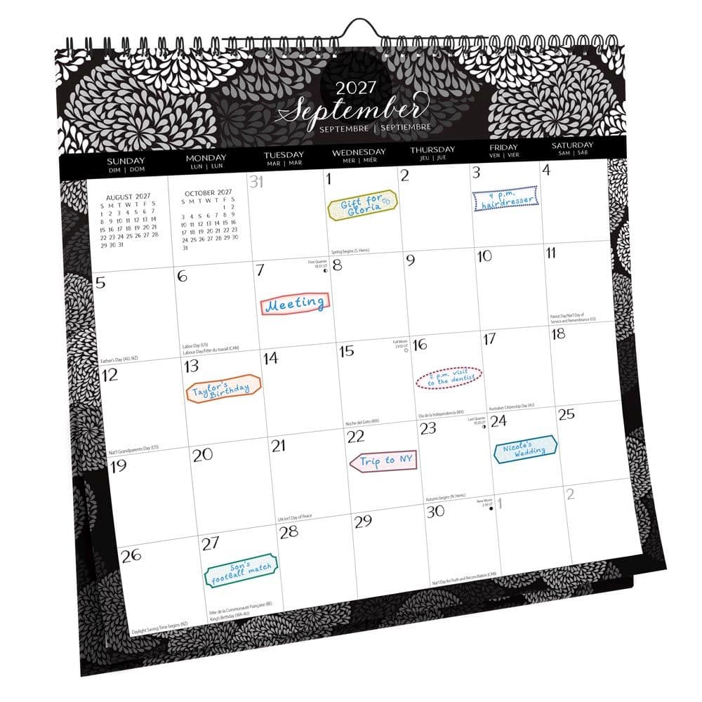 Ebony And Ivory Spiral 2027 Wall Calendar Third Alternate Image