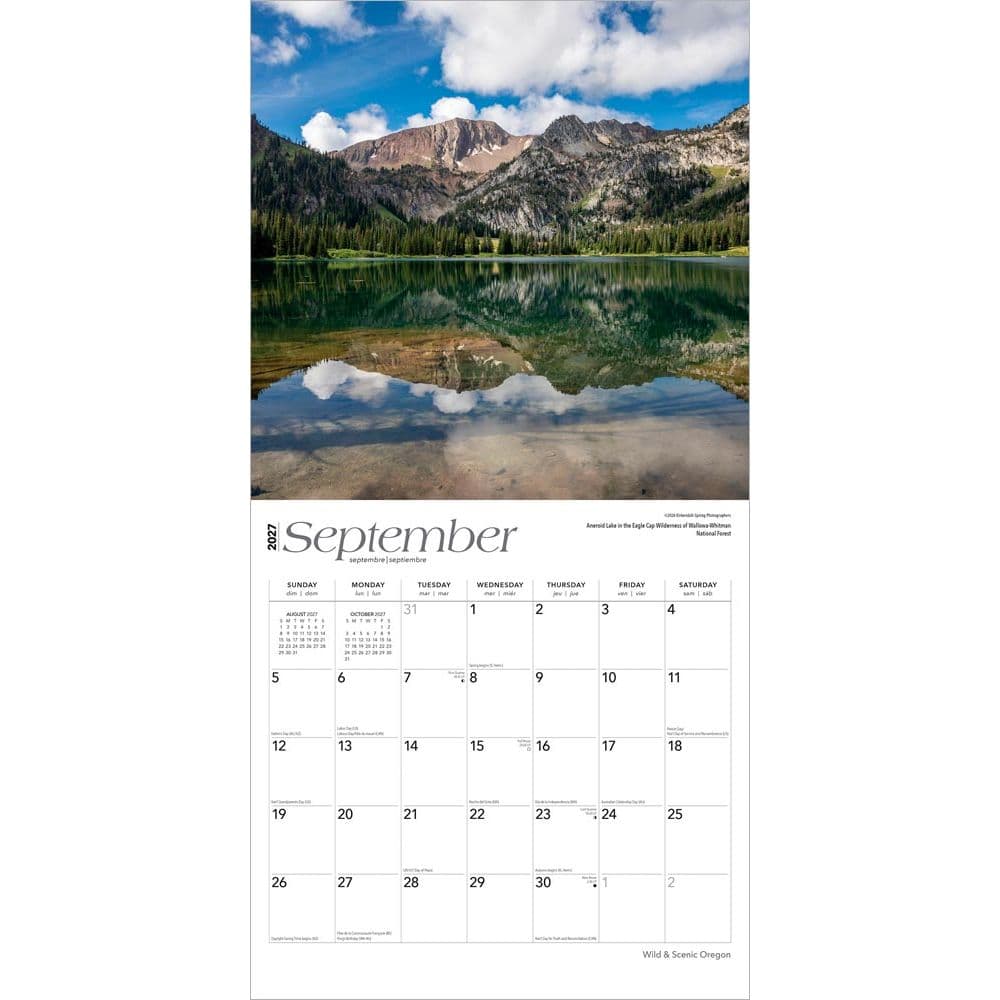 Oregon Wild and Scenic 2027 Wall Calendar Third Alternate Image