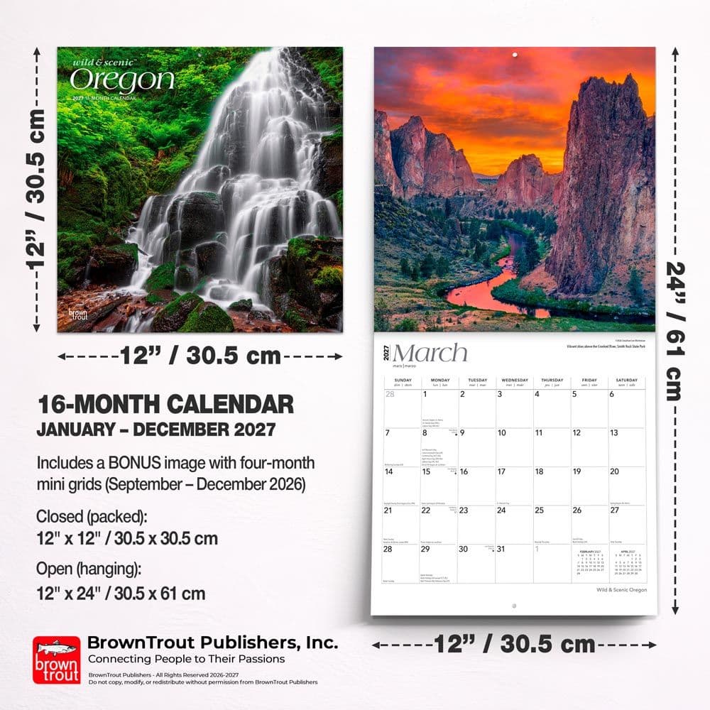 Oregon Wild and Scenic 2027 Wall Calendar Sixth Alternate Image