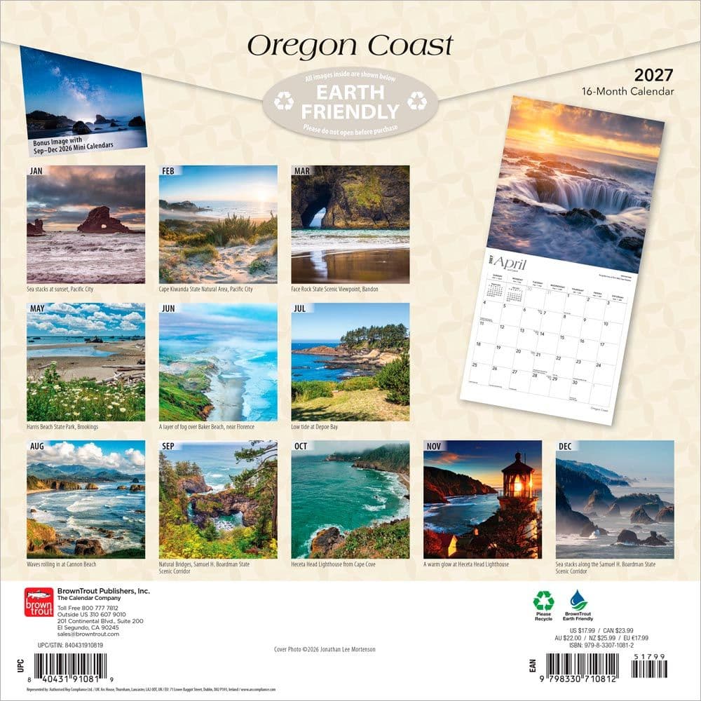 Oregon Coast 2027 Wall Calendar First Alternate Image