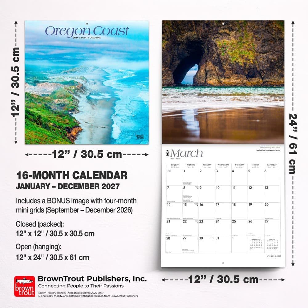 Oregon Coast 2027 Wall Calendar Sixth Alternate Image