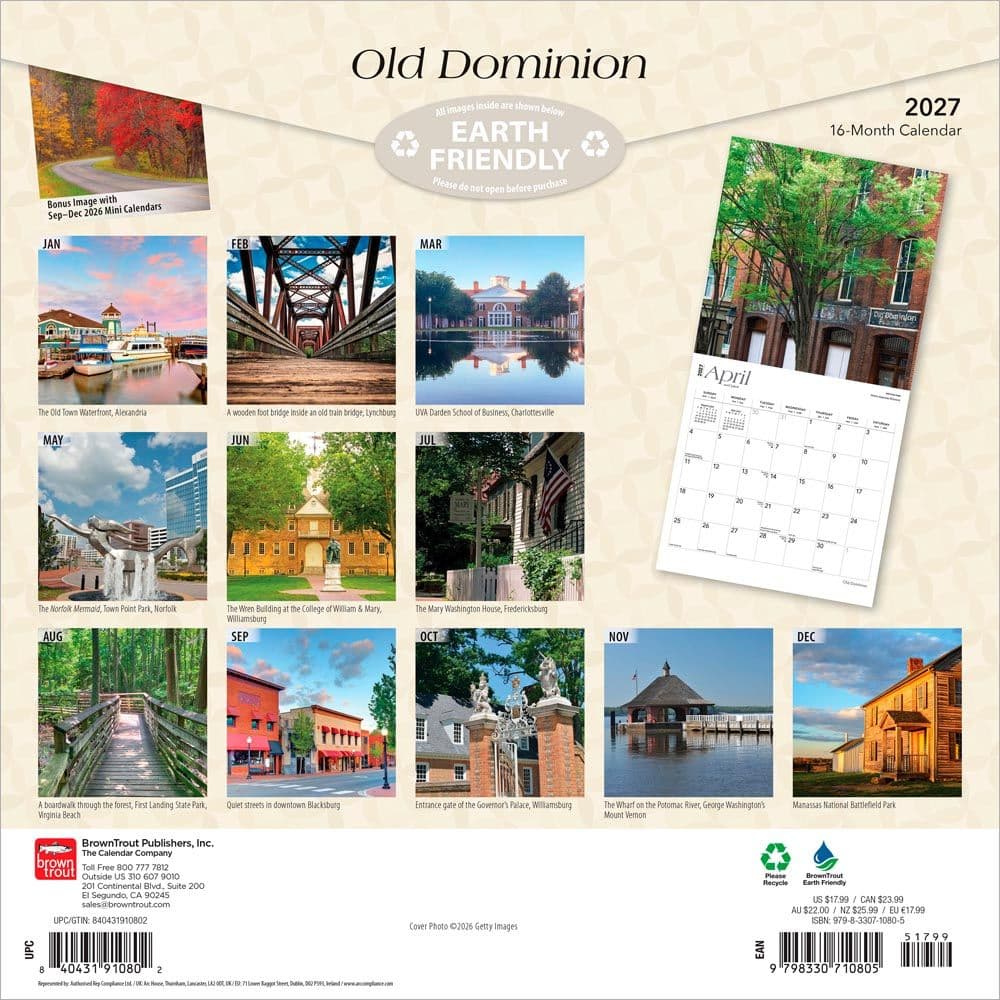 Virginia Places 2027 Wall Calendar First Alternate Image