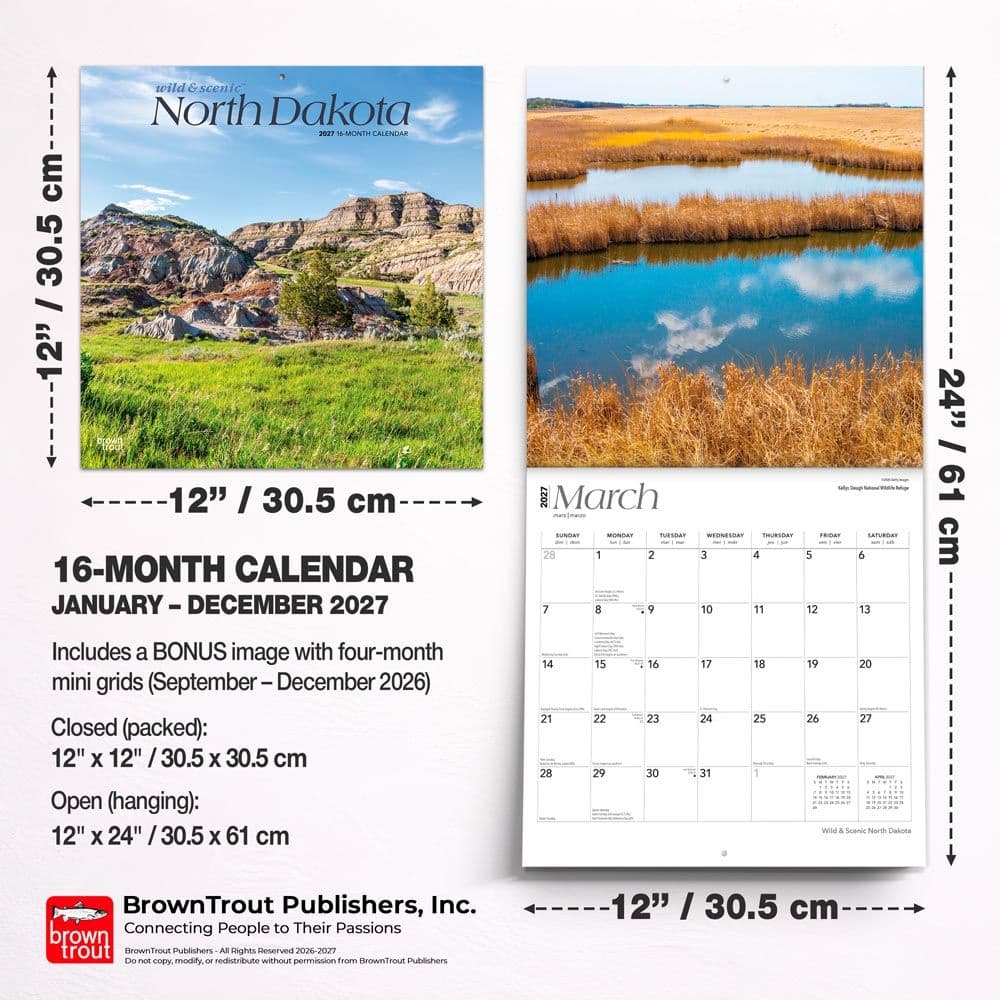 North Dakota 2027 Wall Calendar Sixth Alternate Image