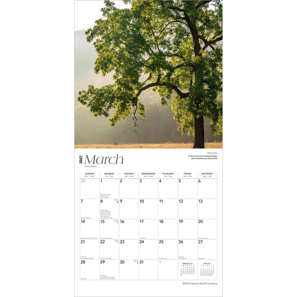 North Carolina Nature 2027 Wall Calendar Second Alternate Image