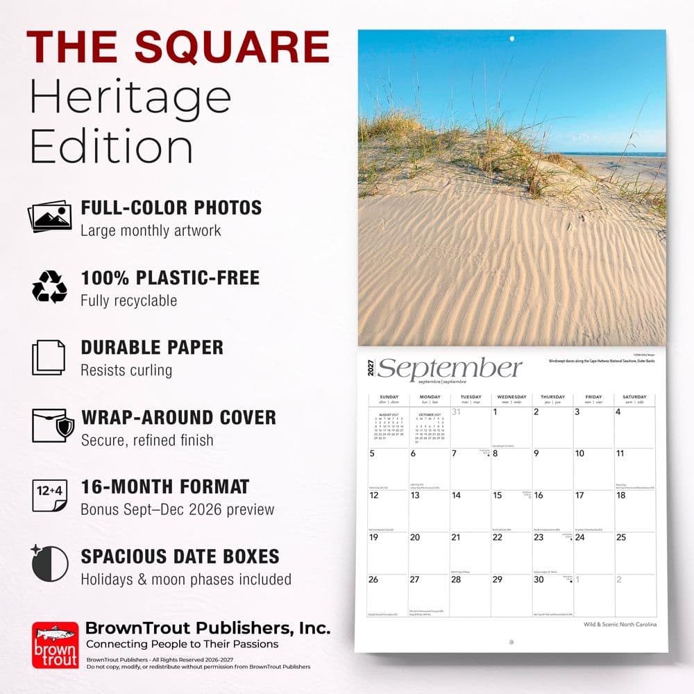 North Carolina Nature 2027 Wall Calendar Fifth Alternate Image