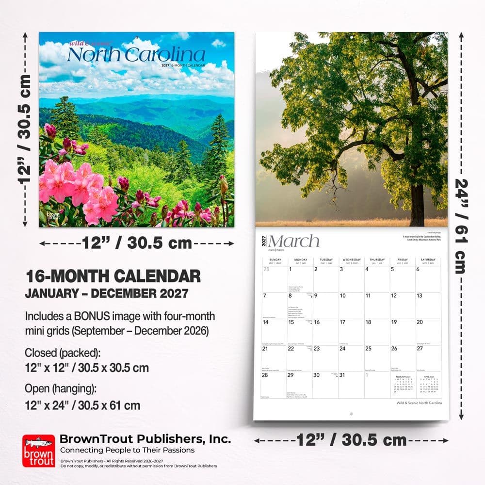 North Carolina Nature 2027 Wall Calendar Sixth Alternate Image