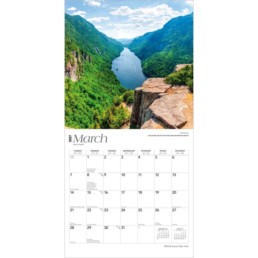 New York Wild and Scenic 2027 Wall Calendar Second Alternate Image