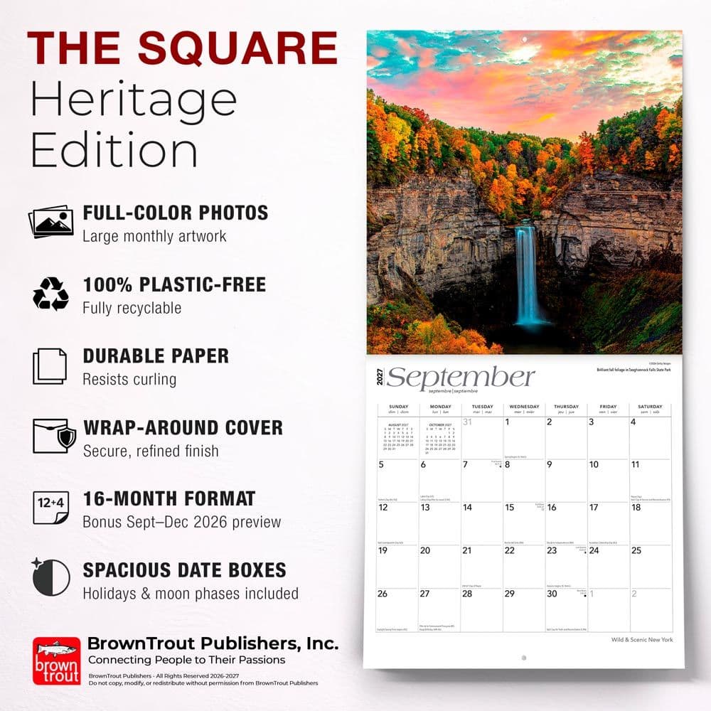 New York Wild and Scenic 2027 Wall Calendar Fifth Alternate Image