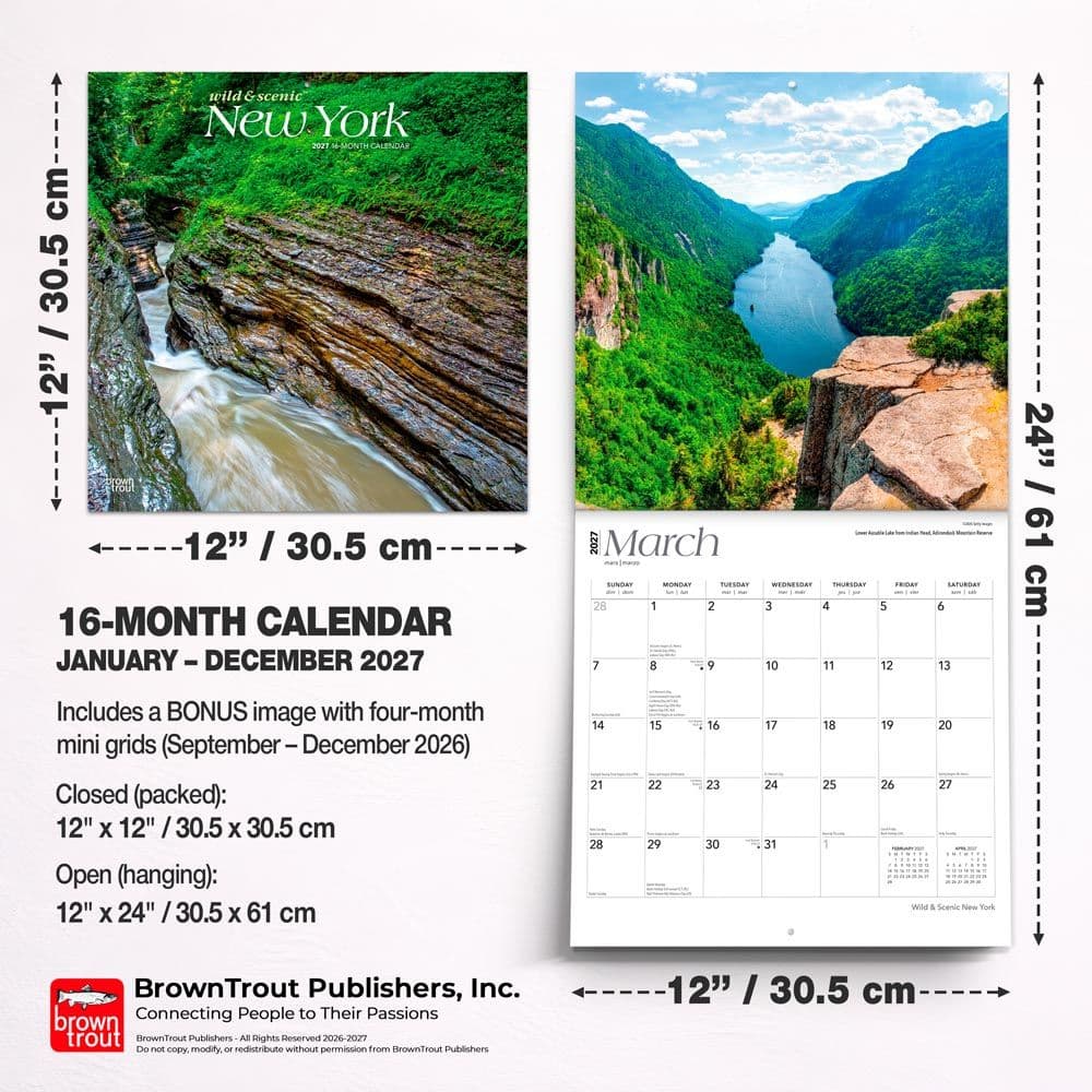 New York Wild and Scenic 2027 Wall Calendar Sixth Alternate Image