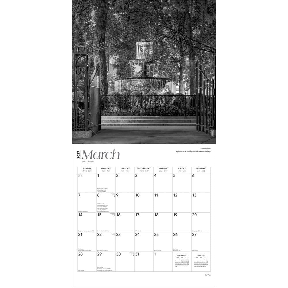 New York City Black and White 2027 Wall Calendar Second Alternate Image
