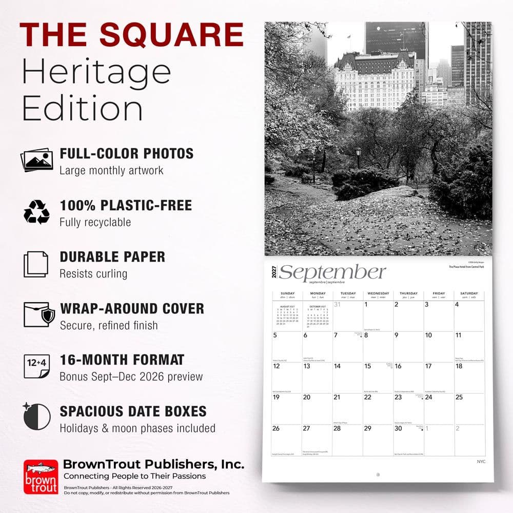 New York City Black and White 2027 Wall Calendar Fifth Alternate Image