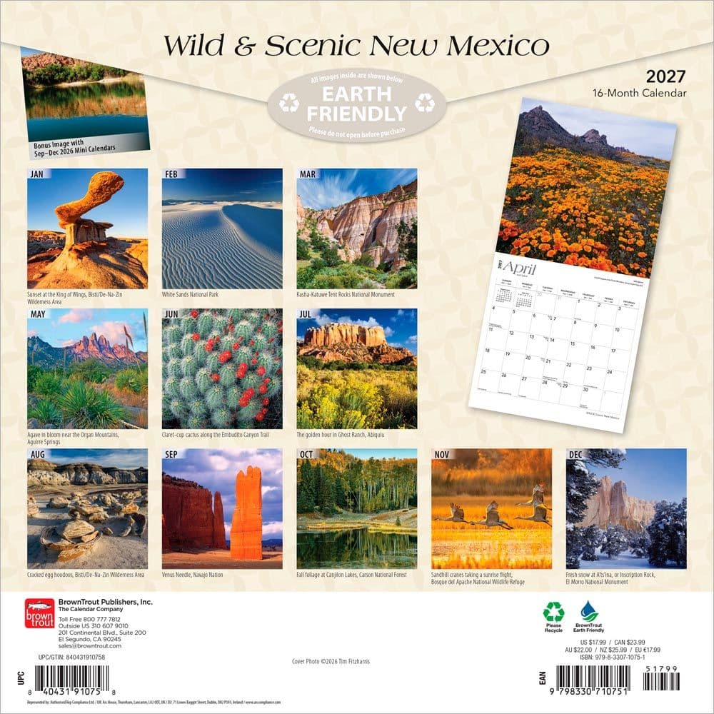 New Mexico Wild and Scenic 2027 Wall Calendar First Alternate Image