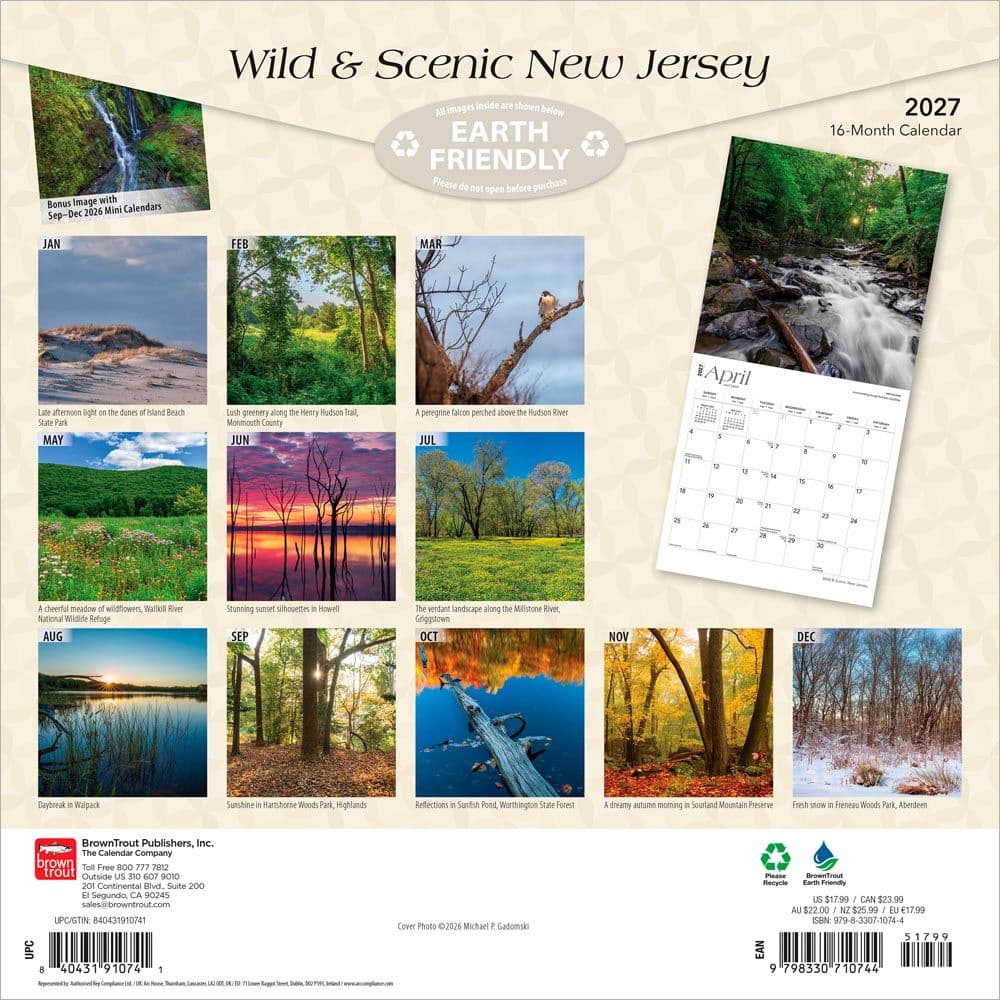 New Jersey Wild and Scenic 2027 Wall Calendar First Alternate Image