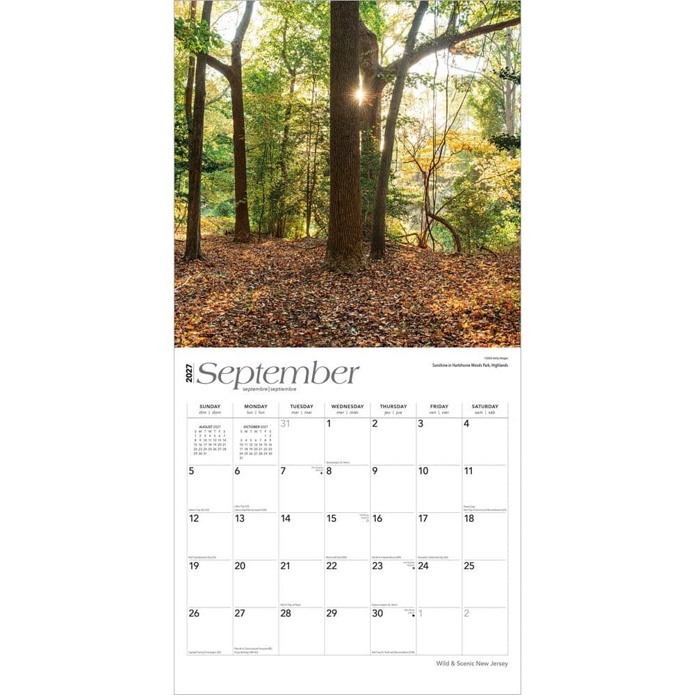 New Jersey Wild and Scenic 2027 Wall Calendar Third Alternate Image