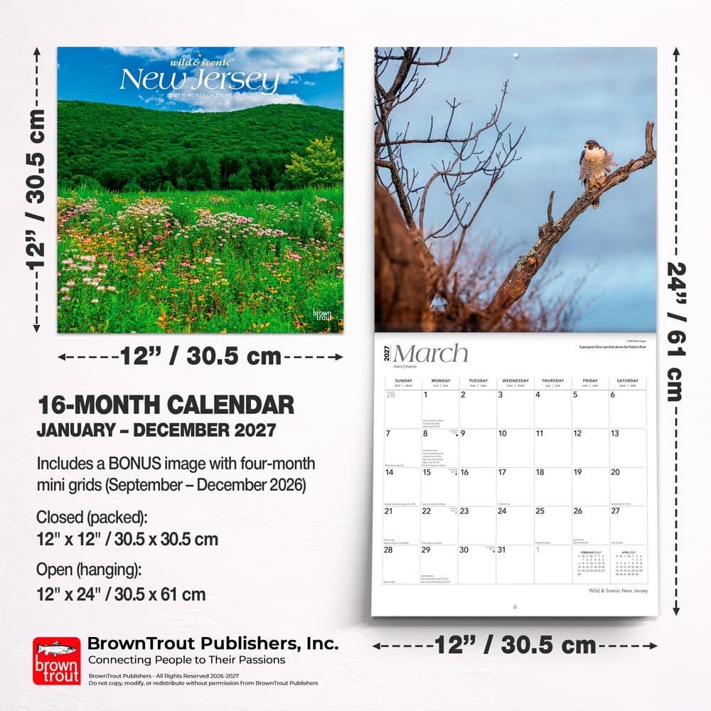 New Jersey Wild and Scenic 2027 Wall Calendar Sixth Alternate Image