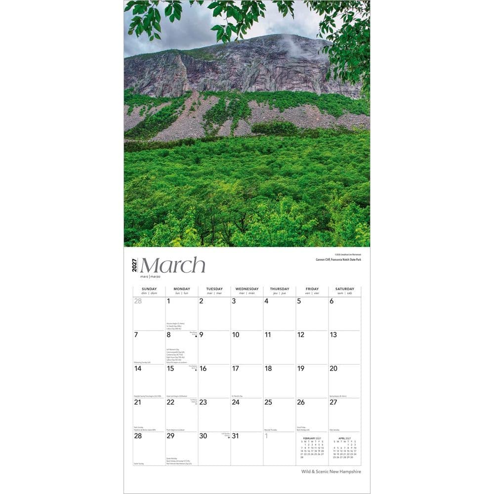 New Hampshire Wild and Scenic 2027 Wall Calendar Second Alternate Image