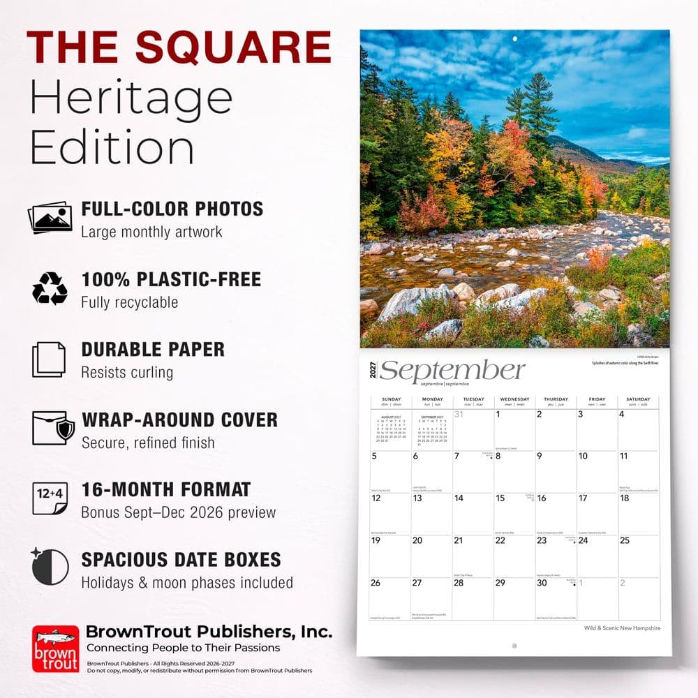New Hampshire Wild and Scenic 2027 Wall Calendar Fifth Alternate Image