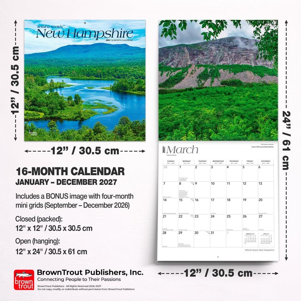 New Hampshire Wild and Scenic 2027 Wall Calendar Sixth Alternate Image