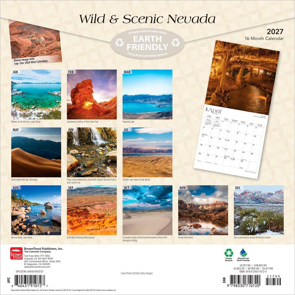 Nevada Wild and Scenic 2027 Wall Calendar First Alternate Image
