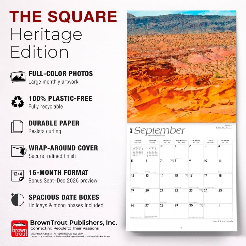 Nevada Wild and Scenic 2027 Wall Calendar Fifth Alternate Image