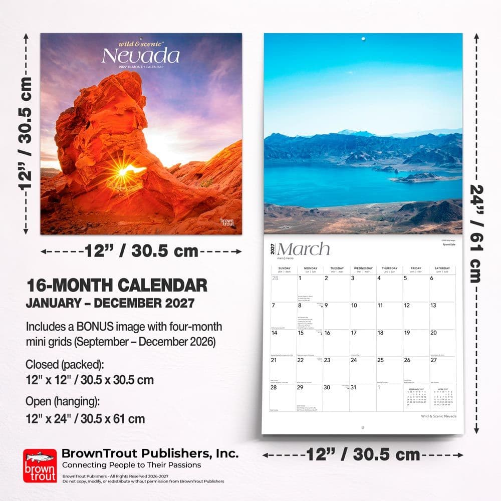 Nevada Wild and Scenic 2027 Wall Calendar Sixth Alternate Image
