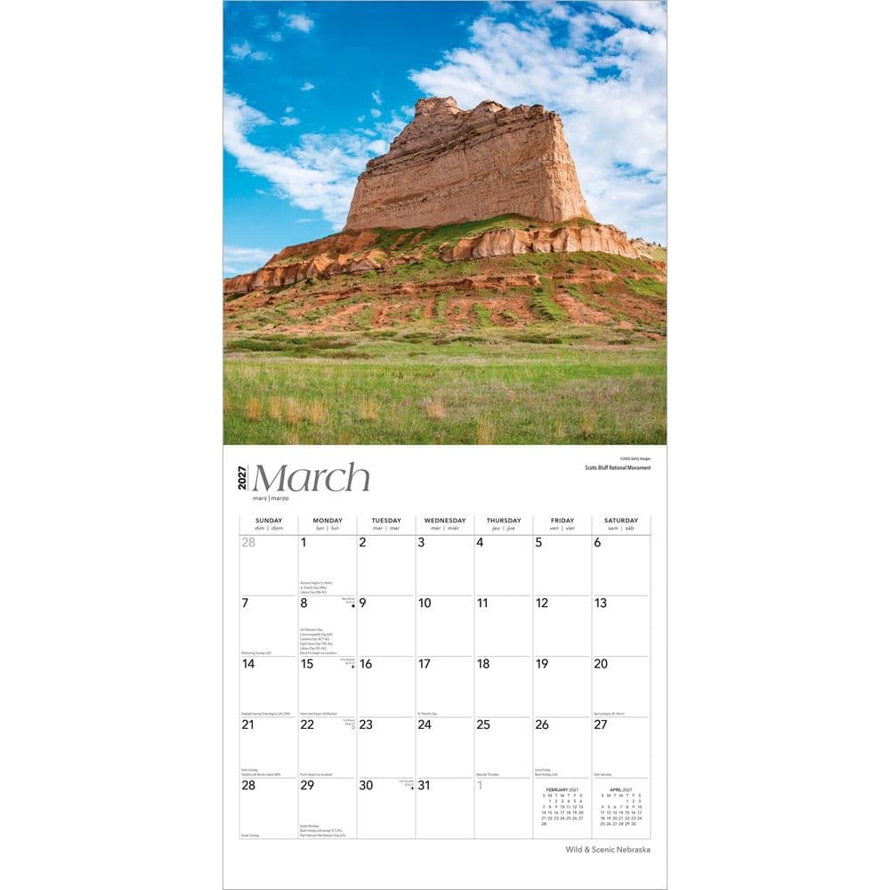 Nebraska Wild and Scenic 2027 Wall Calendar Second Alternate Image