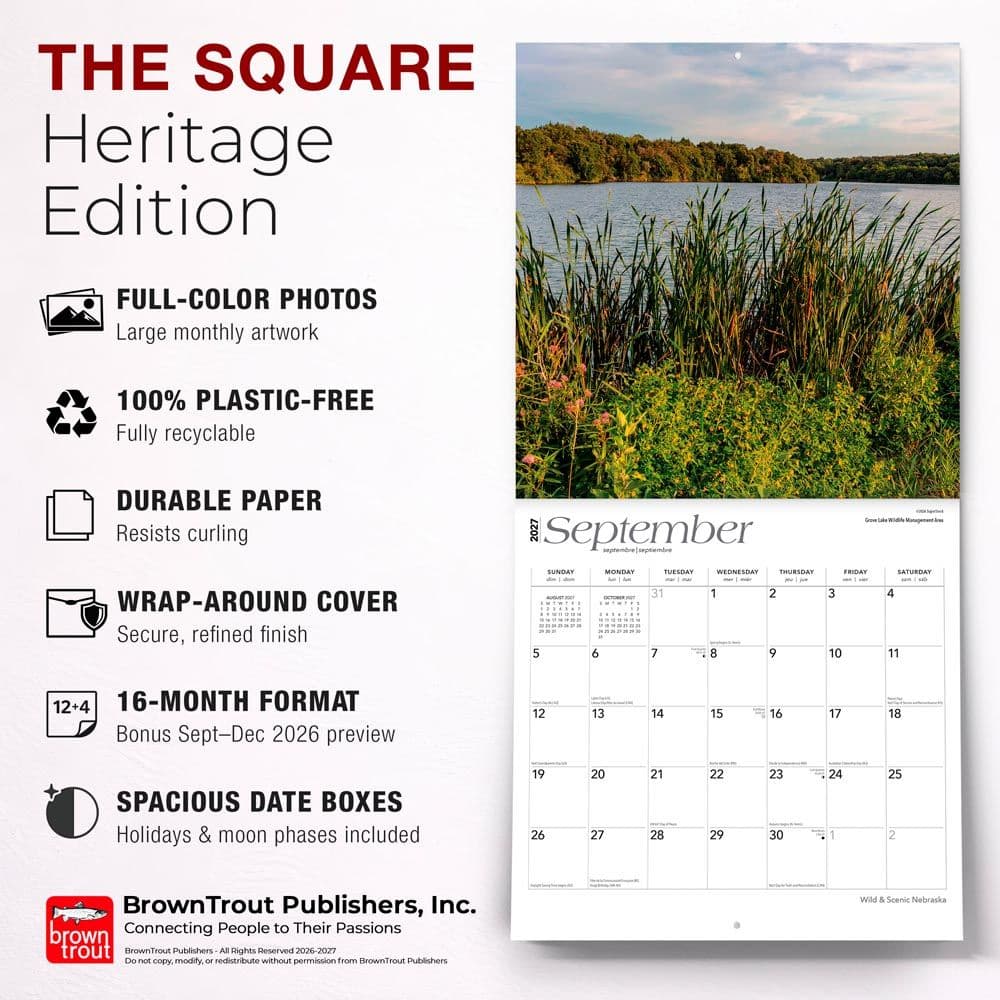 Nebraska Wild and Scenic 2027 Wall Calendar Fifth Alternate Image
