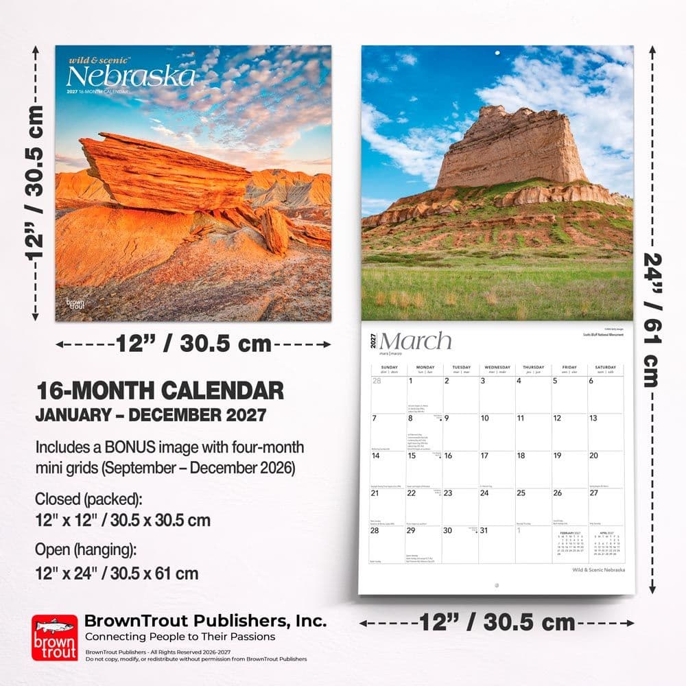 Nebraska Wild and Scenic 2027 Wall Calendar Sixth Alternate Image