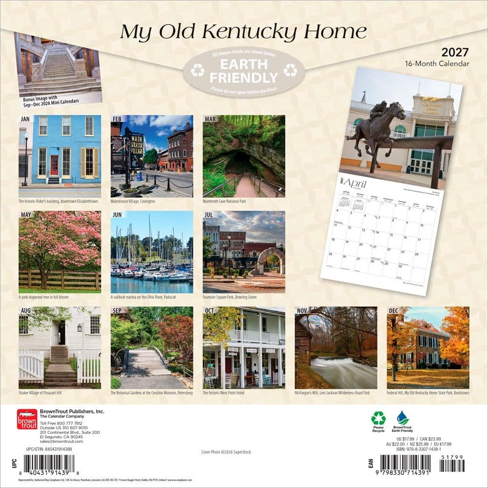 My Old Kentucky Home 2027 Wall Calendar First Alternate Image