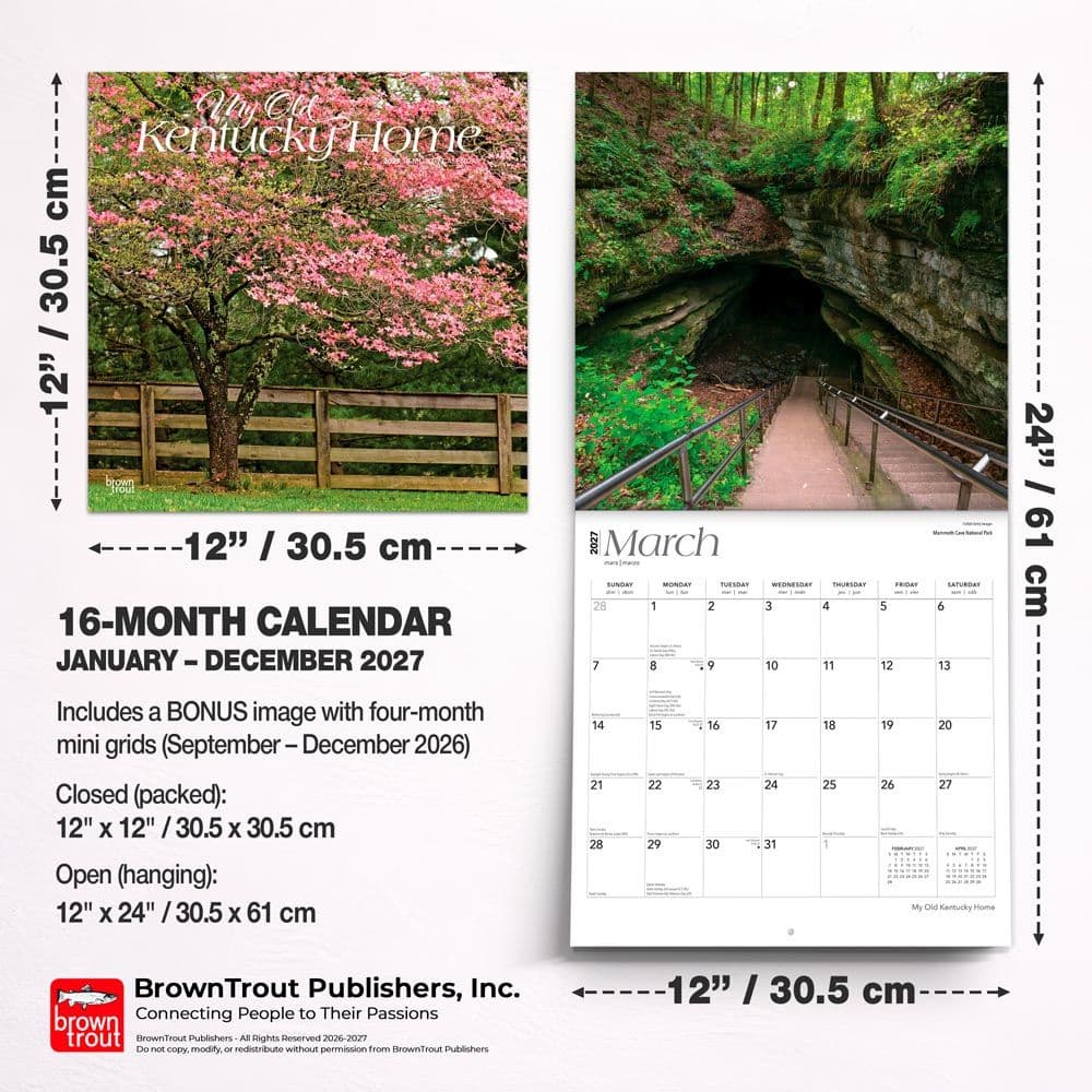 My Old Kentucky Home 2027 Wall Calendar Sixth Alternate Image