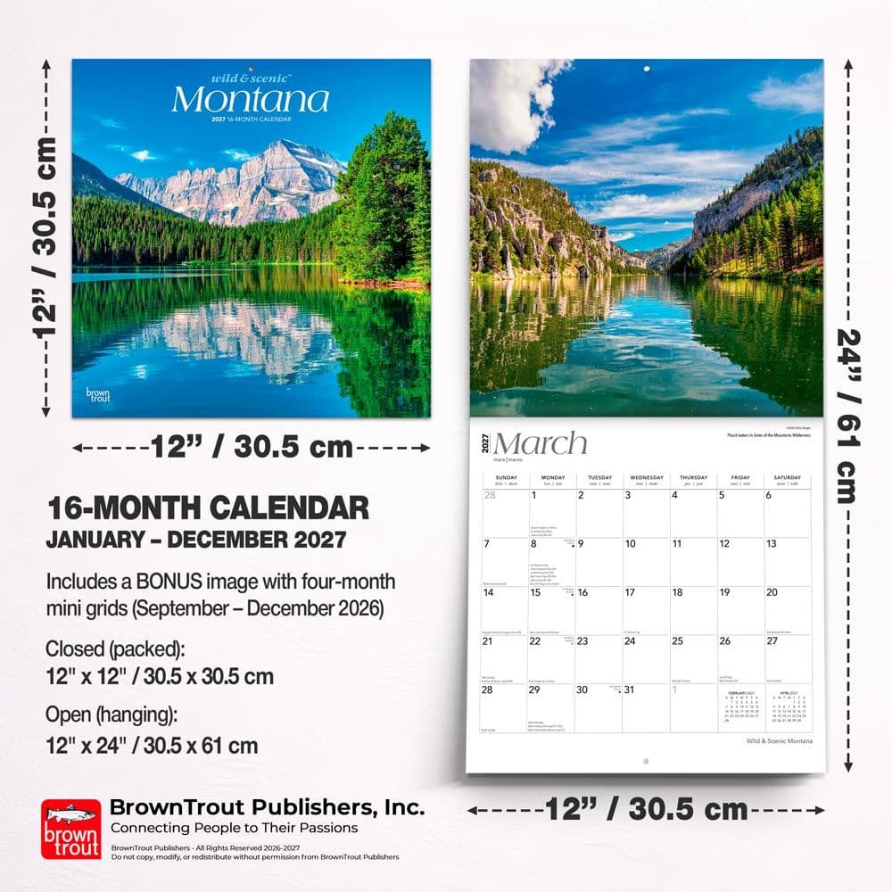 Montana Wild and Scenic 2027 Wall Calendar Sixth Alternate Image